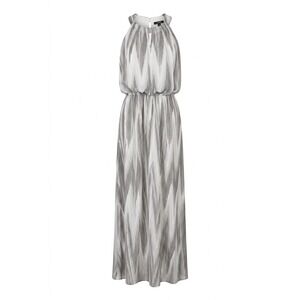 Chico's Abstract Grayscale Print Bohemian Halter Maxi Dress Size 1